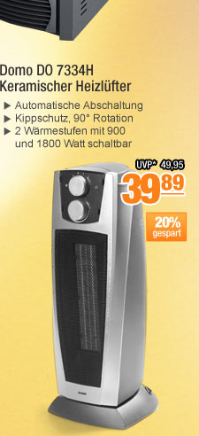 Domo DO 7334H Keramischer Heizl&uuml;fter 