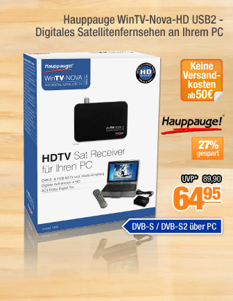 Hauppauge WinTV-Nova-HD USB2 - Digitales Satellitenfernsehen an Ihrem PC