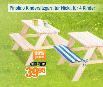 Pinolino
                                          Kindersitzgarnitur Nicki, für
                                          4 Kinder