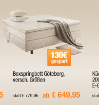 Boxspringbett G&ouml;teborg, versch. Gr&ouml;&szlig;en