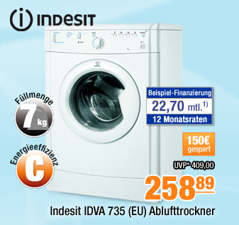 Indesit IDVA 735 (EU) Ablufttrockner 