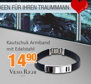 Kautschuk Armband mit Edelstahl