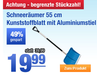 Schneer&auml;umer 55 cm Kunststoffblatt mit Aluminiumstiel
