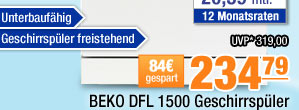 BEKO DFL 1500 Geschirrsp&uuml;ler 