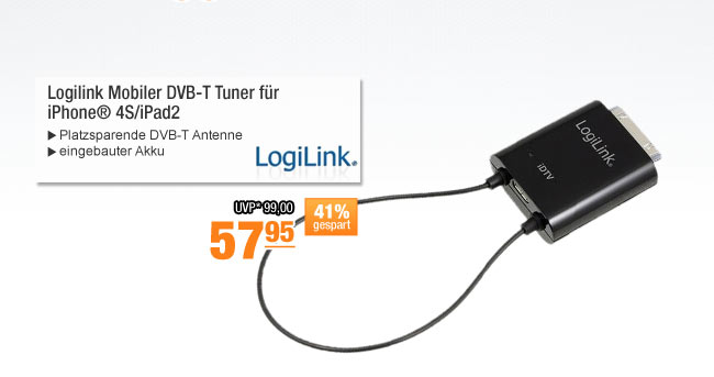Logilink Mobiler DVB-T
                                            Tuner für iPhone® 4S/iPad2 