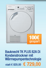  Bauknecht TK PLUS 82A Di Kondenstrockner mit W&auml;rmepumpentechnologie
