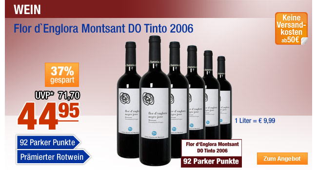 Flor d`Englora Montsant DO Tinto 2006 