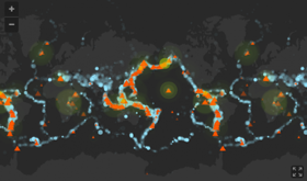 Der Screenshot zeigt einen Ausschnitt von Eruptions, Earthquakes & Emissions.