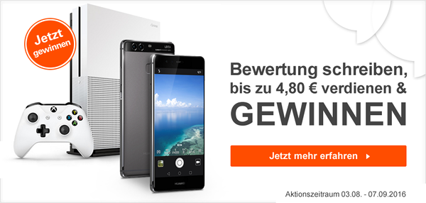 Bewertung schreiben und gewinnen! Bewertung schreiben und gewinnen!