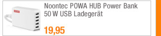Noontec POWA HUB Power
                                            Bank 50 W USB Ladegerät