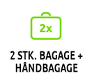 2 stk. bagage + håndbagage