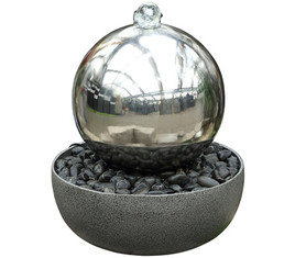 Dehner Edelstahl-Gartenbrunnen Globe, Ø 45 x 52 cm