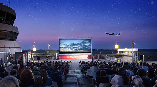 Kino auf der Flughafenterrasse