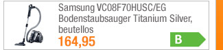 Samsung VC08F70HUSC/EG
                                            Bodenstaubsauger Titanium
                                            Silver, beutellos 