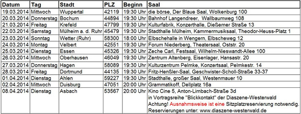 Veranstaltungstermine "Naturwunder Erde" 