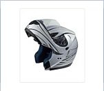 Klapphelm silber-schwarz