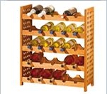 Weinregal 5 Etagen, Walnussholz, ge&ouml;lt
