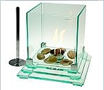 Glas-Tischkamin eckig 30 x 30 x 31,5 cm