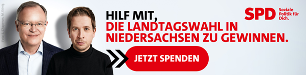 Hilf mit, die Landtagswahl in Niedersachsen zu gewinnen. Jetzt spenden. SPD - Soziale Politik für Dich.