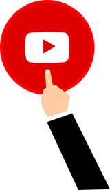 (6) Finger pushing a YouTube button