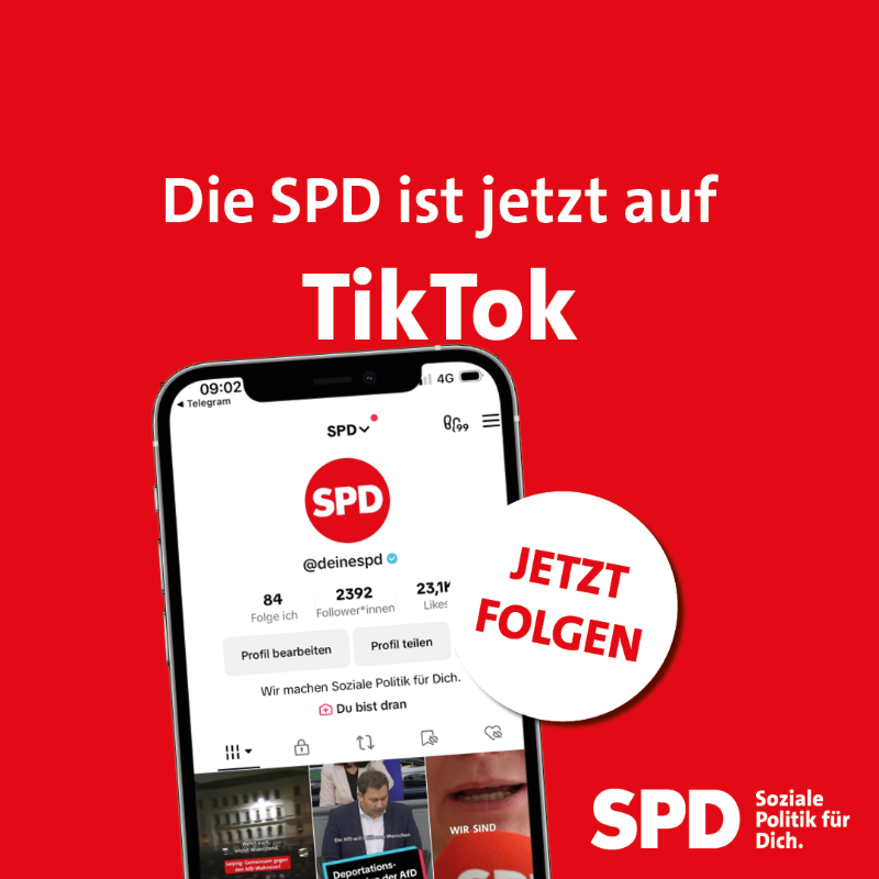 Die SPD ist jetzt auf TikTok. Jetzt folgen.