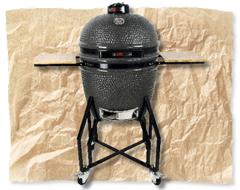 Keramick&yacute; gril Guru Kamado Original L s podstavcem a odkl&aacute;dac&iacute; plochou poj&iacute;zdn&yacute;