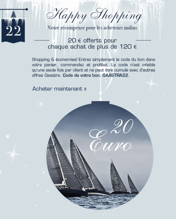 20 € offerts pour chaque achat de plus de 120 €   >